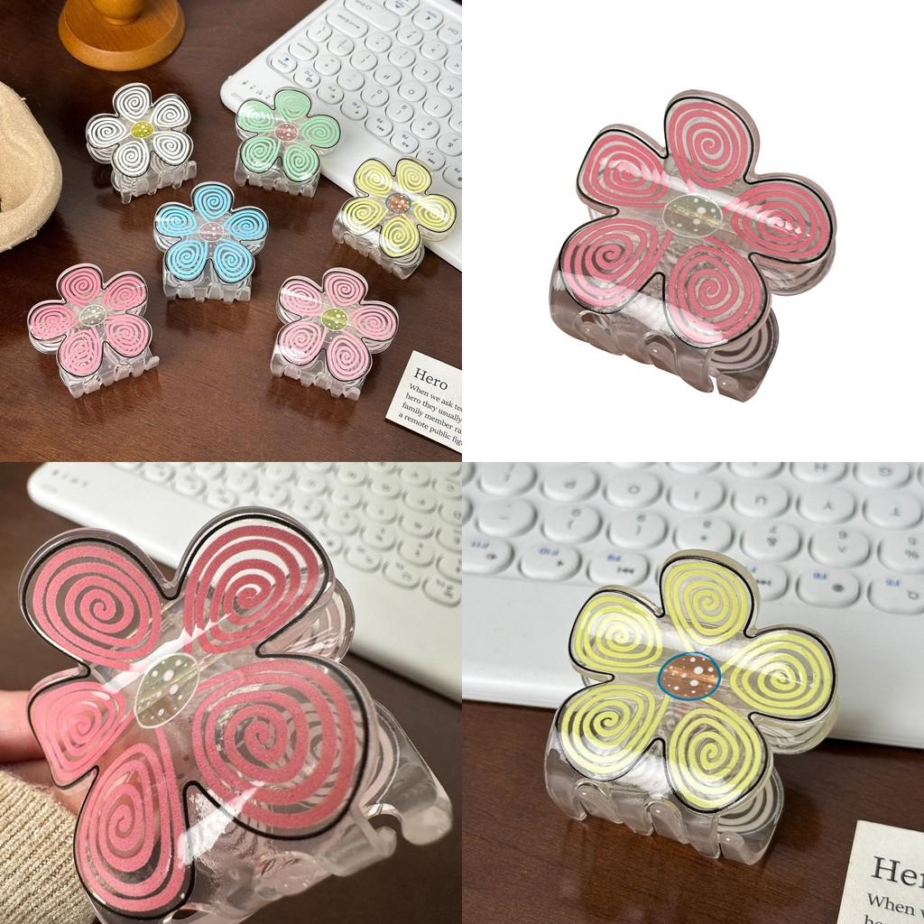 Beautiful Flower Design Hair Clips In Soft Macaron Colors For Fashionable Looks