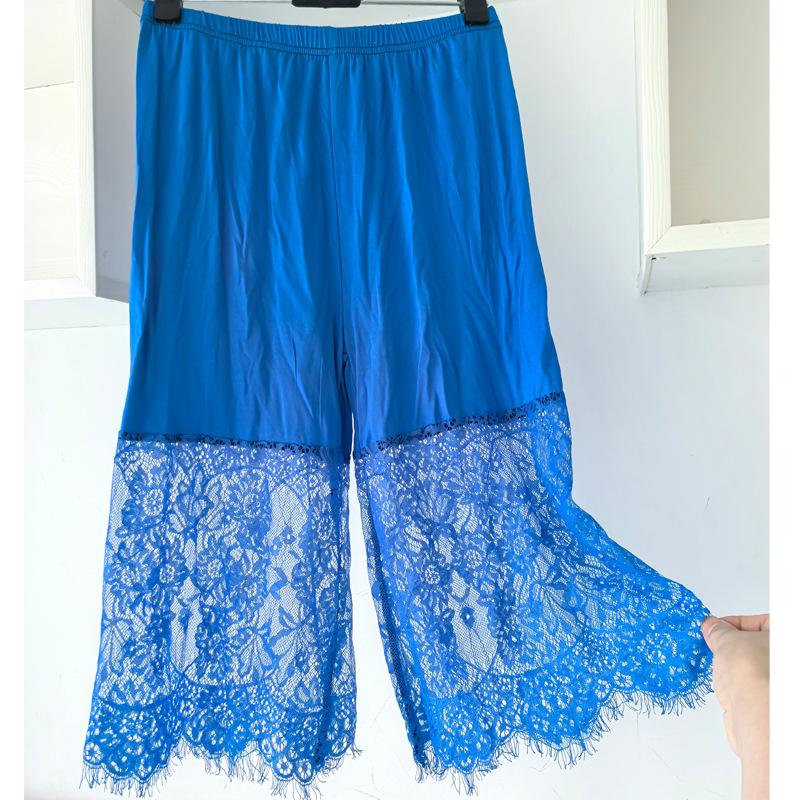 Women's Winter Velvet Lace Qipao Hanfu Pants: Breathable, Anti-Exposure Base Layer Pajamas