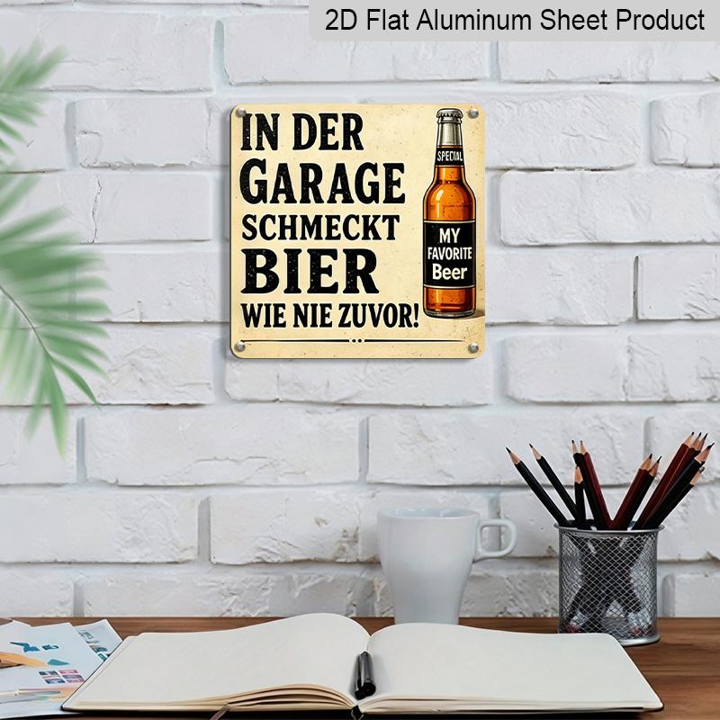 2D Flat, 1pc, Vintage Metal Sign, Decorative Plaques and Ornaments, Garage Beer Theme, Humorous Tips, Decor for Men's Garages, Basements, Home Bars