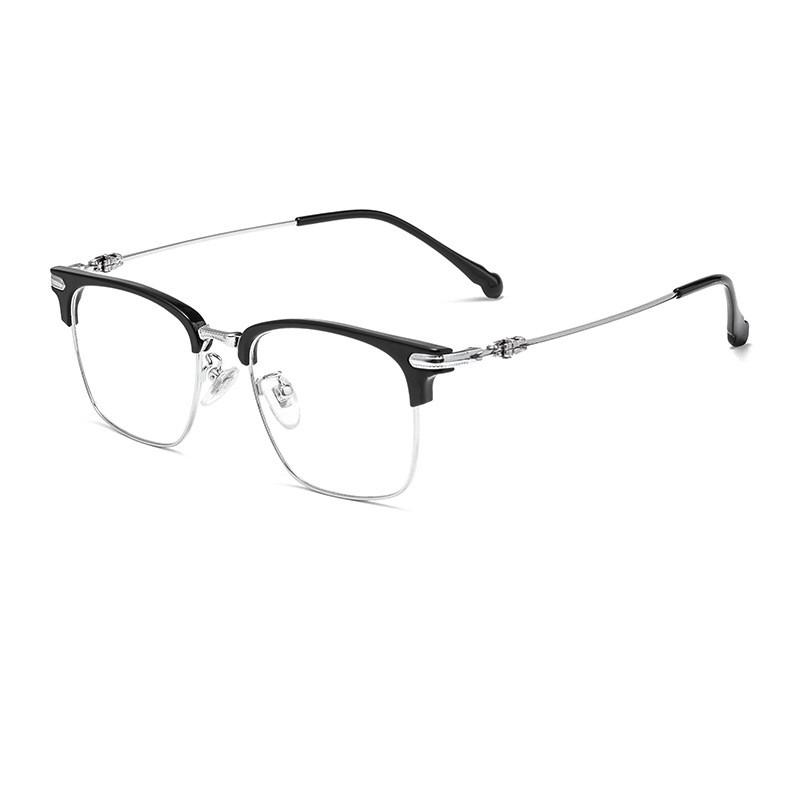

Vintage Square Titanium Alloy Glasses Half-Frame Brand Design Anti Blue Light Reading Glasses For Men Women Reader +1.75 2.5 3.0 4