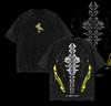 Camiseta Vintage Lavada con Doble Impresión de Anime Cyberpunk 2077 Unisex Oversize Hombre Anime