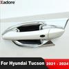 Side Door Handle Bowl Cover Trim For Hyundai Tucson NX4 2024 Chrome Car Exterior Handle Cup Overlay Accessories