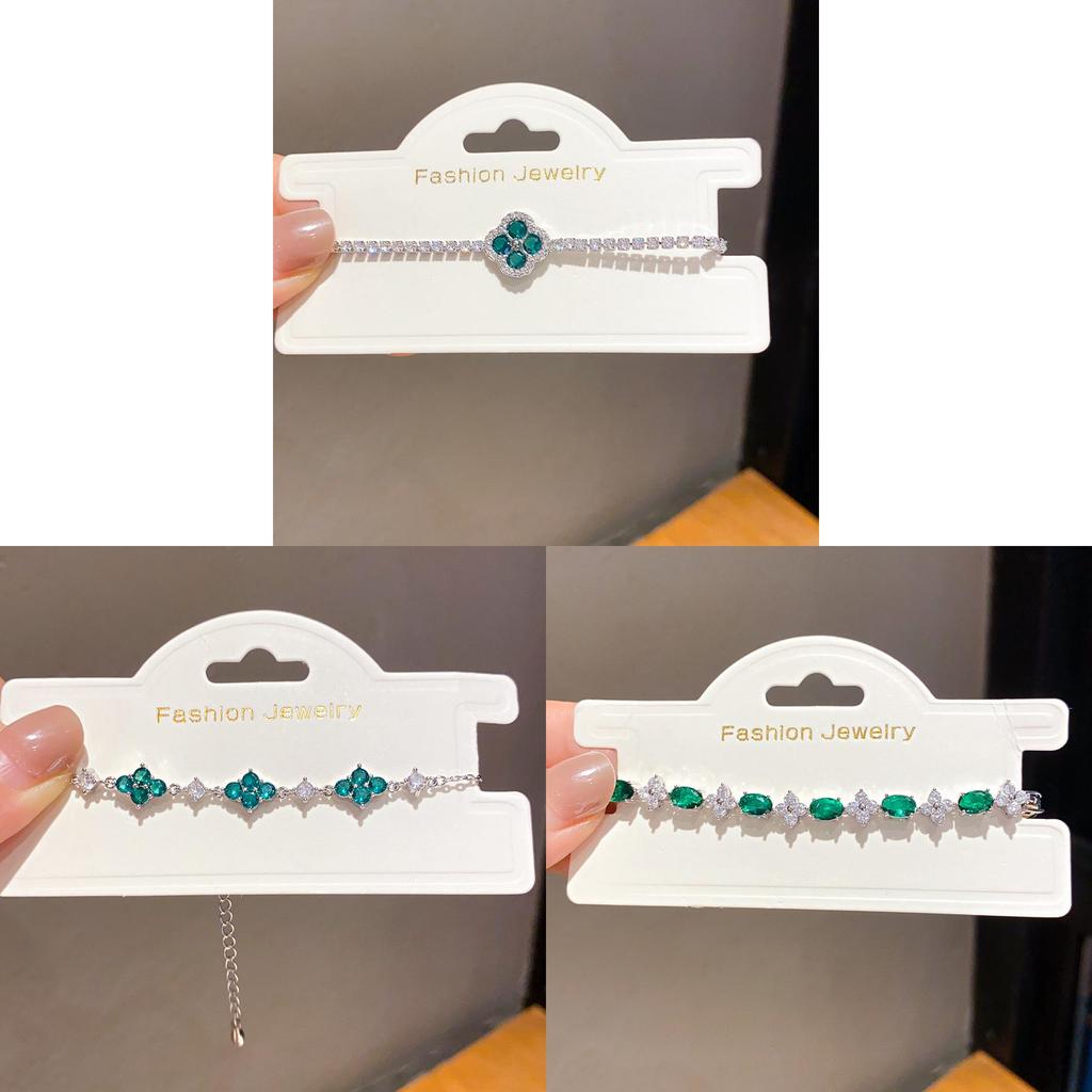 Geometric Zircon Oval Elegant Bracelet For Women With Cubic Brass Jewelry Gift