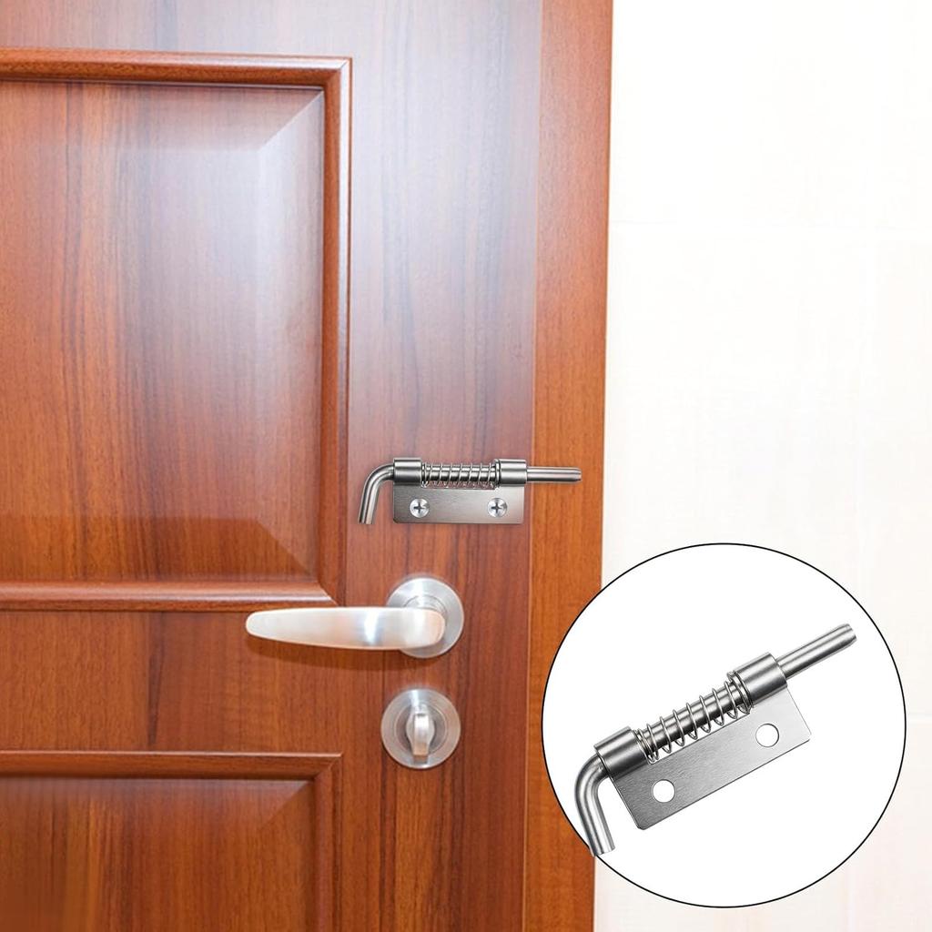 Spring Loaded Door Bolt Latch Stainless Steel Flat Pin Security Door Spring Bolt Latches Cabinet Hardware Distribution Box Lock