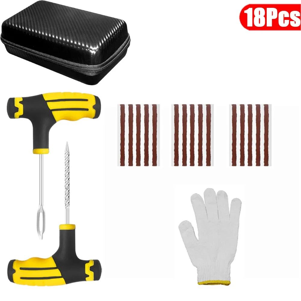 31Pcs Car Tire Repair Tool Auto Bike Tubeless Tire Tyre Puncture Tire Repair Kit Plug Garage Repair Plug Tools Kit Accessories
