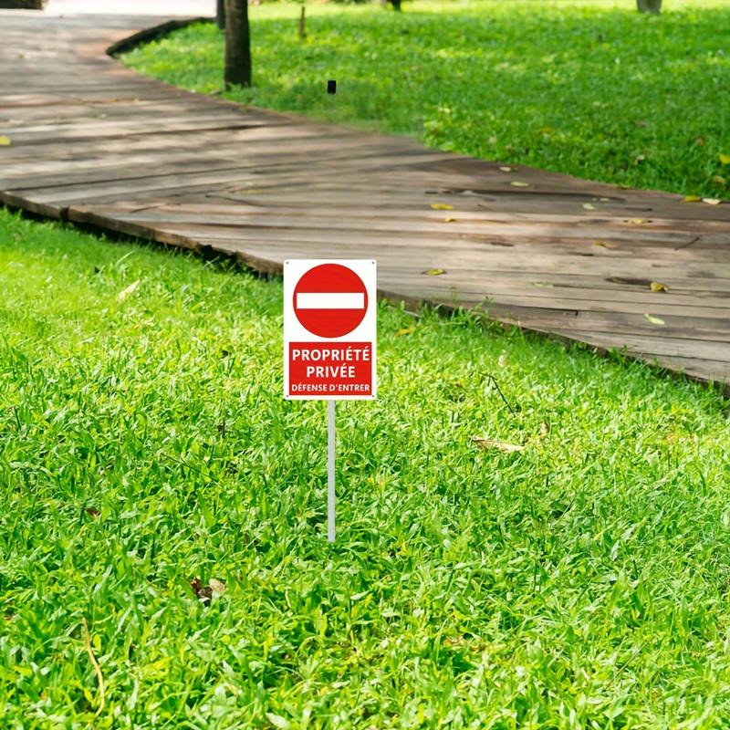 [Durable Vintage Metal Sign] Durable Vintage Metal Sign - 'Private Property No Entry' Wall-Mounted Outdoor Decor, English French