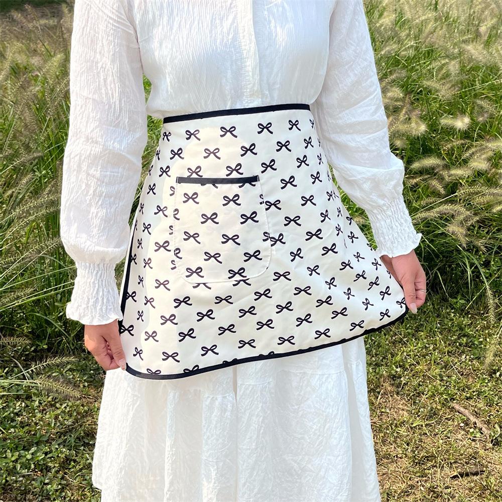 Bow Korean apron full body waterproof and oil-proof apron cafe daily necessities
