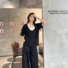 Modal Deep U-Neck Tshirt Summer Loose Short-sleeved T-shirts Simple Thin Tees Casual Tee Tops