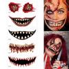 Fake Tatto Halloween Horror Tattoo Stickers Waterproof Big Mouth Face Sticker   Festival Carnival