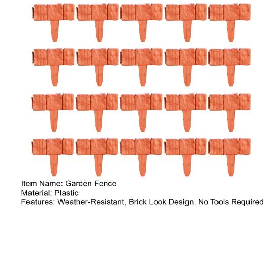 Plastic Garden Fence No Dig Garden Edging Panels Landscaping Border Panels Retaining Fence for Flower Beds Lawns Paths