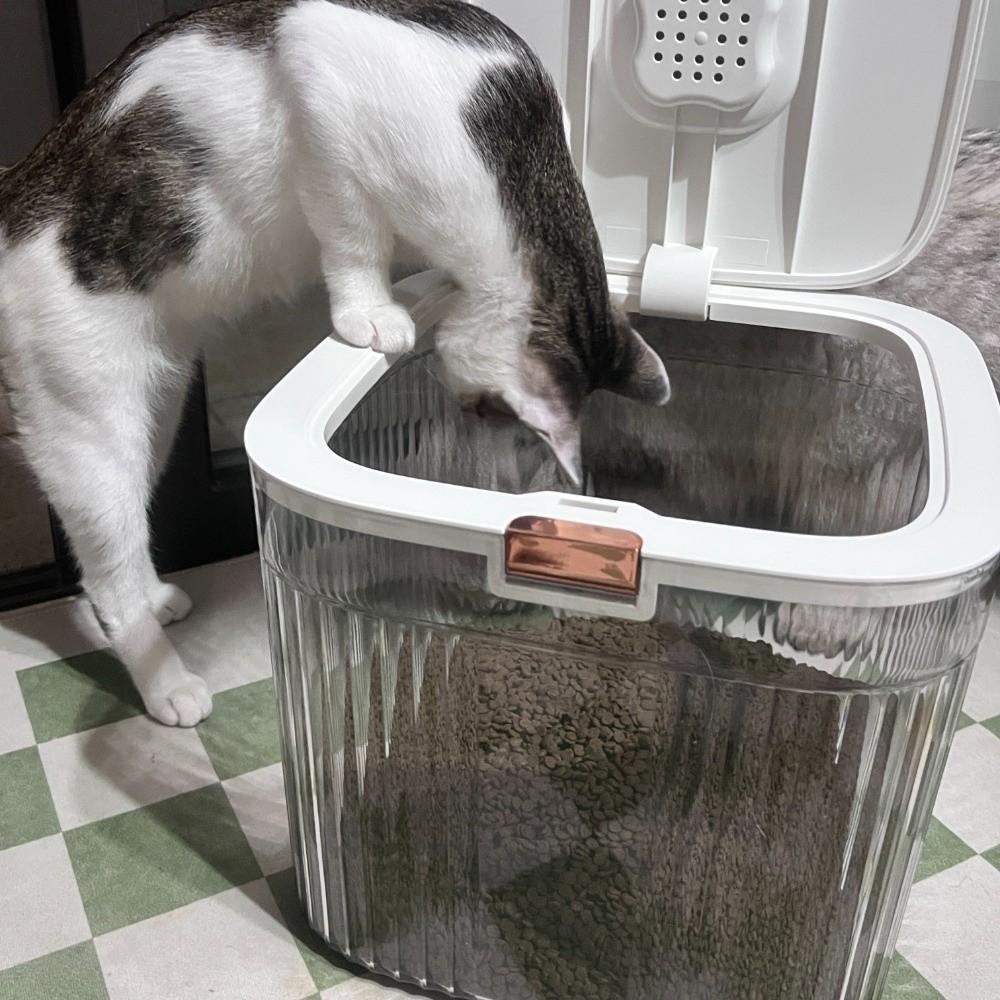 Sealed Dog Food Storage Container Transparent Pet Food Storage Barrel  Pet Supplies