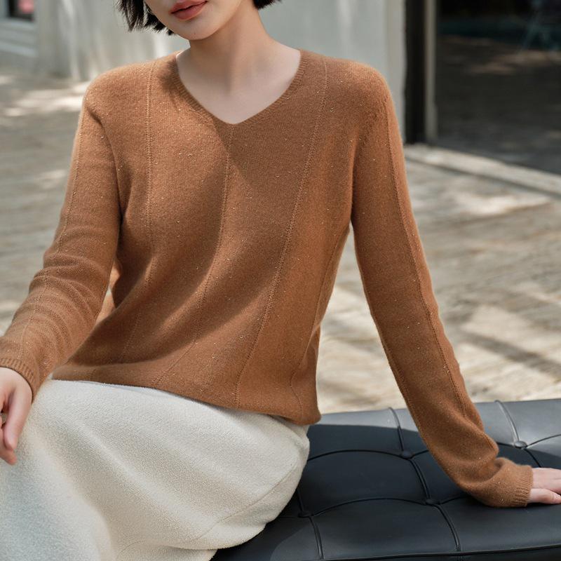 Early Autumn 100% Pure Cashmere Women's Loose Fit Seamless Knitwear
