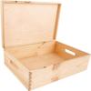 Coffret souvenir naissance en bois - Coffret de naissance fille - Coffre à souvenir - 40 x 30 x 14 cm - Motif Ours en peluche