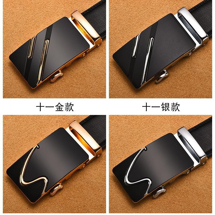 Men'S Automatic Buckle Belt True Two-Layer Cowhide Automatic Buckle High-End Men'S Pants Belt Business Source