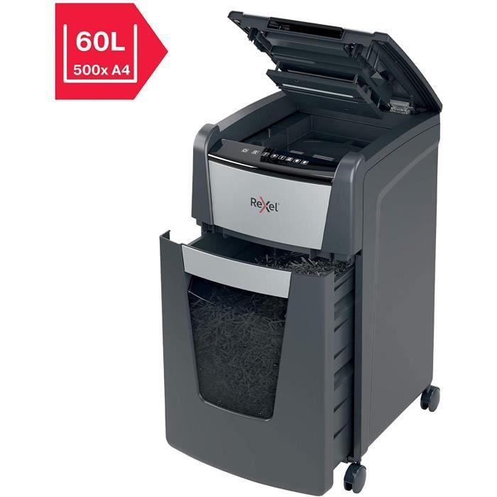 Document Shredder - REXEL - Auto+ 225X - P4 Security - 225-sheet Capacity - 60L Bin