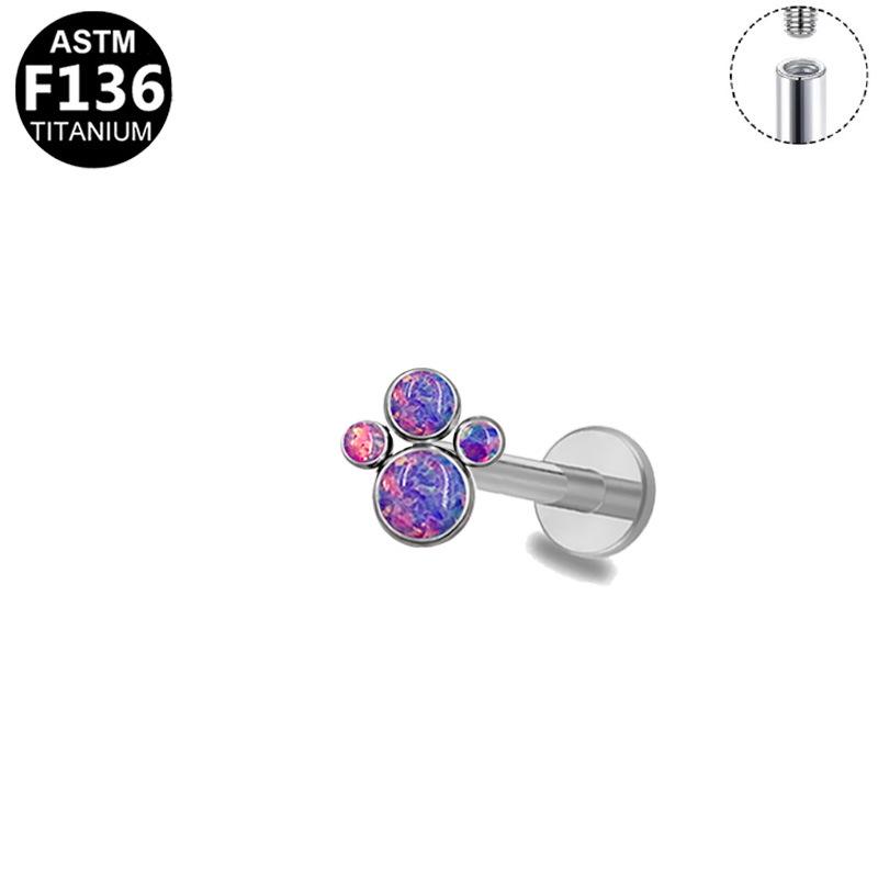 Titanium G23 Internal Thread T-shaped Lip & Ear Cartilage Stud