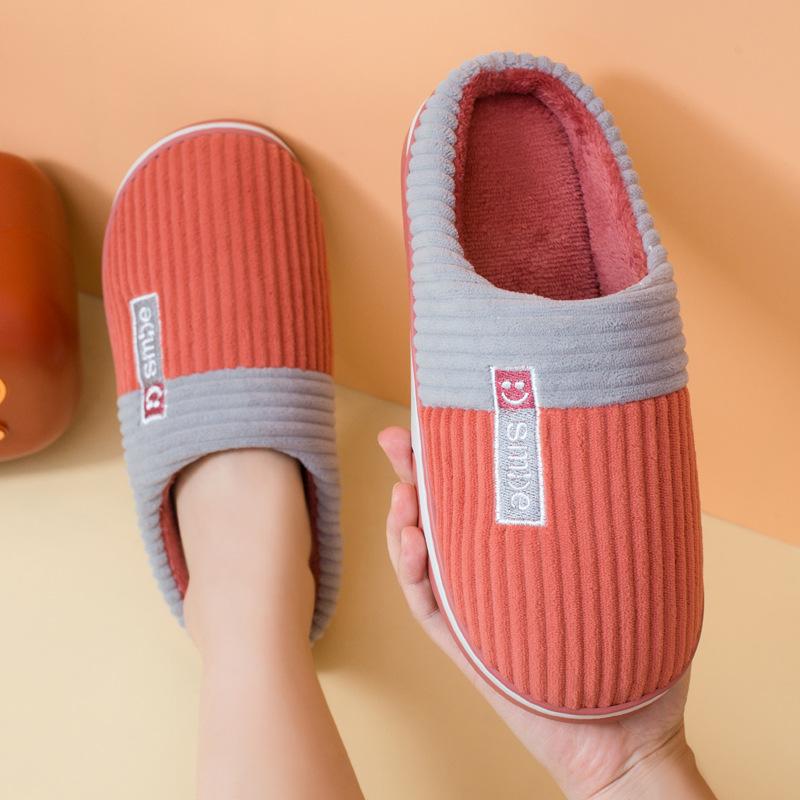 Wholesale Unisex Couple Winter Warm Plush House Slippers, Thick Soft Non-Slip Wear-Resistant TPR Sole Cozy Indoor Home Slippers for Autumn Winter