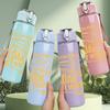 1PC Cloak Quote Pattern 750ml Color Plastic Sports Water Bottle Leakproof Flip Straw Lid Suitable for Sports Office Home Use