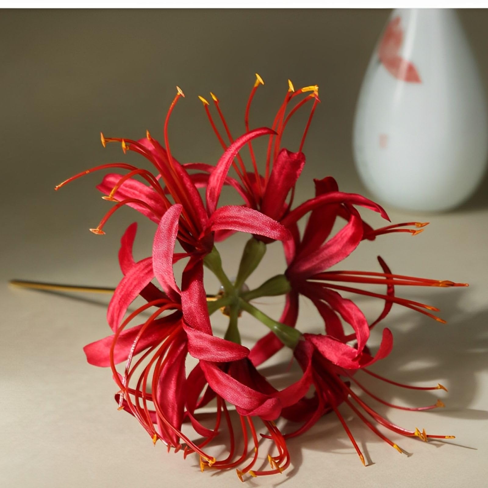 

Leap Гусеница Красная Лилия Паук Искусственный Цветок Волосы Размер 2 Штуки Украшение, Набор из 1 штуки, B,