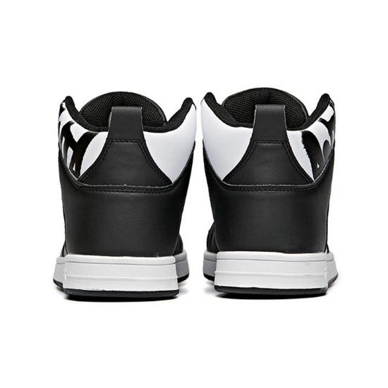 Anta High-Top Skate Shoes With Slip Resistance And Shock Absorption Men Skate Shoes Black White 91648060-3