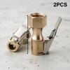 Brass Locking Nozzle Adapter 2PCS Tire Air Chuck Clip Durable Inflation for Car Motorcycle Bicycle Use