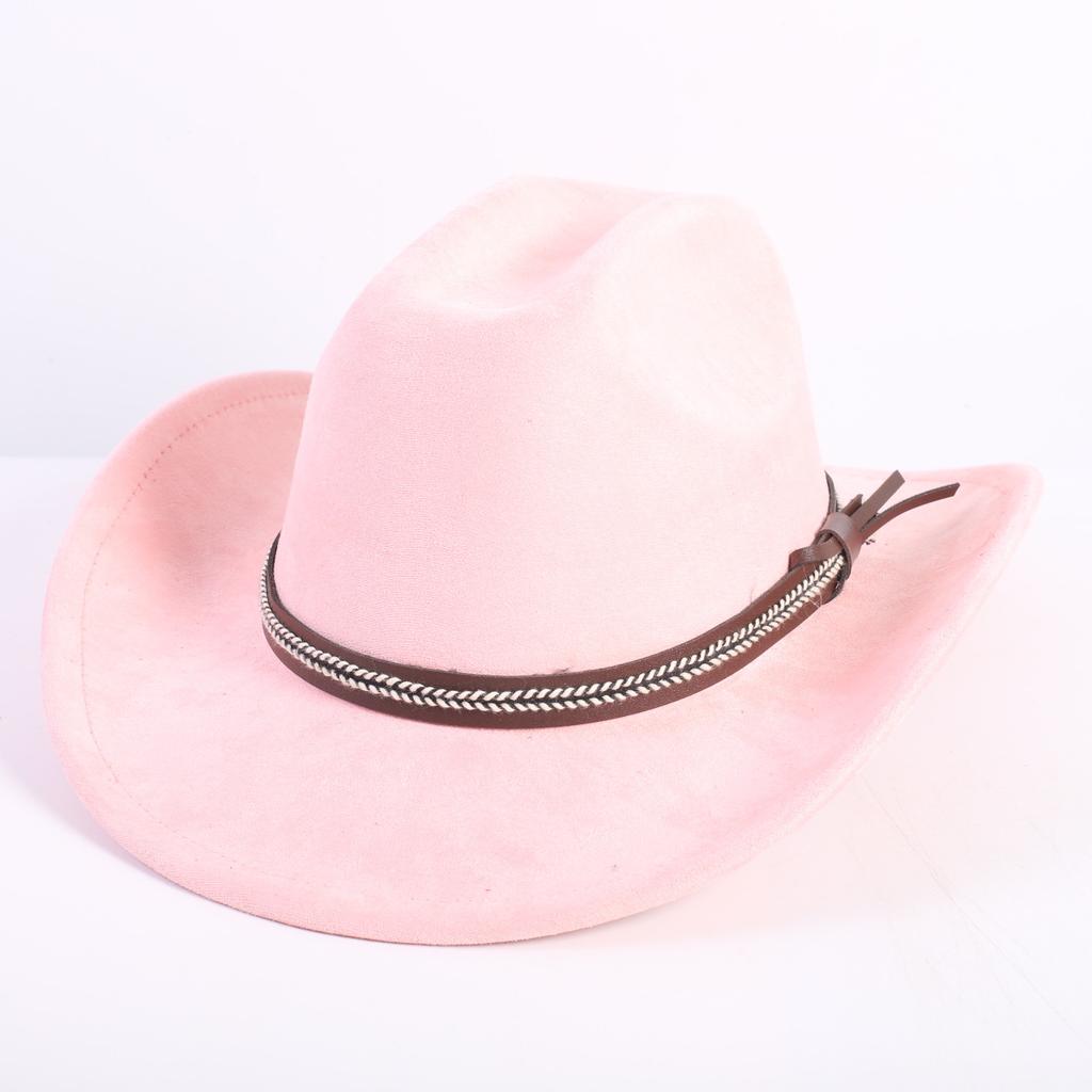Neue Farbe Western Cowboyhut Herren und Damen Pendler Vielseitig Einfacher Stil Breiter Rand Zylinder Sonnenhut