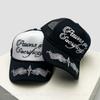 New Unisex Personal Printed Letters Wing Baseball Hats Hip Hop Breathable Color Block Sunshade Trucker Caps Mesh Versatile Ins