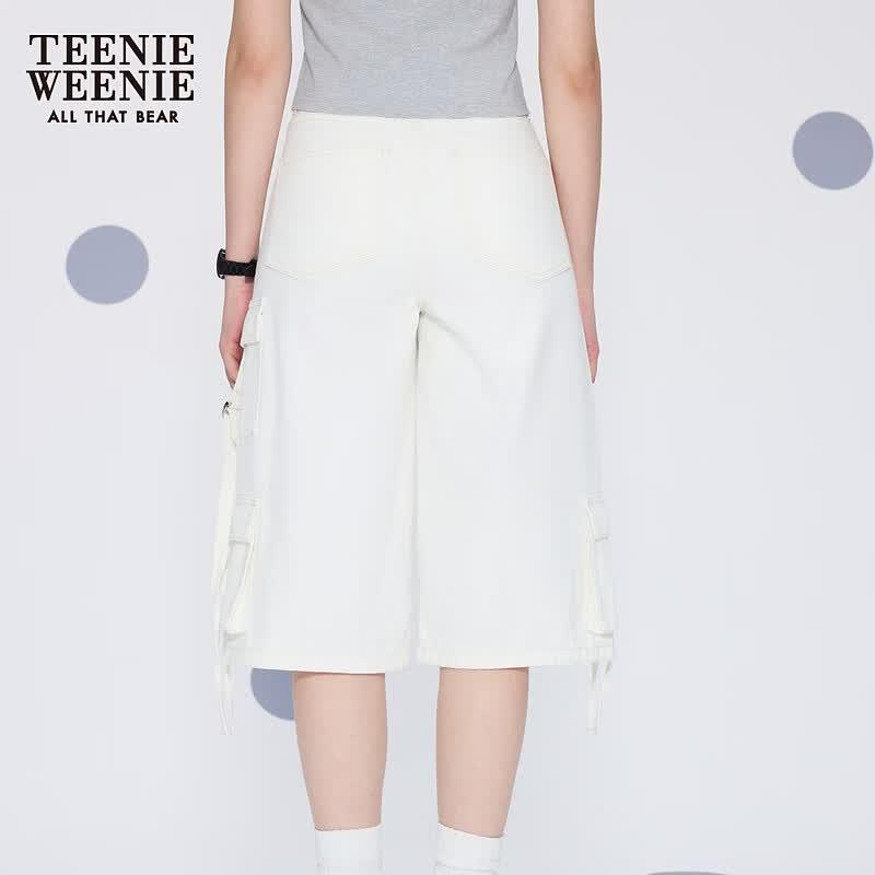 Teenie Weenie Women's Bear Letter Denim Shorts