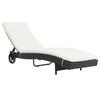 Day and Night - Day and Night Lounger with Wheels and Black Synthetic Rattan Cushion