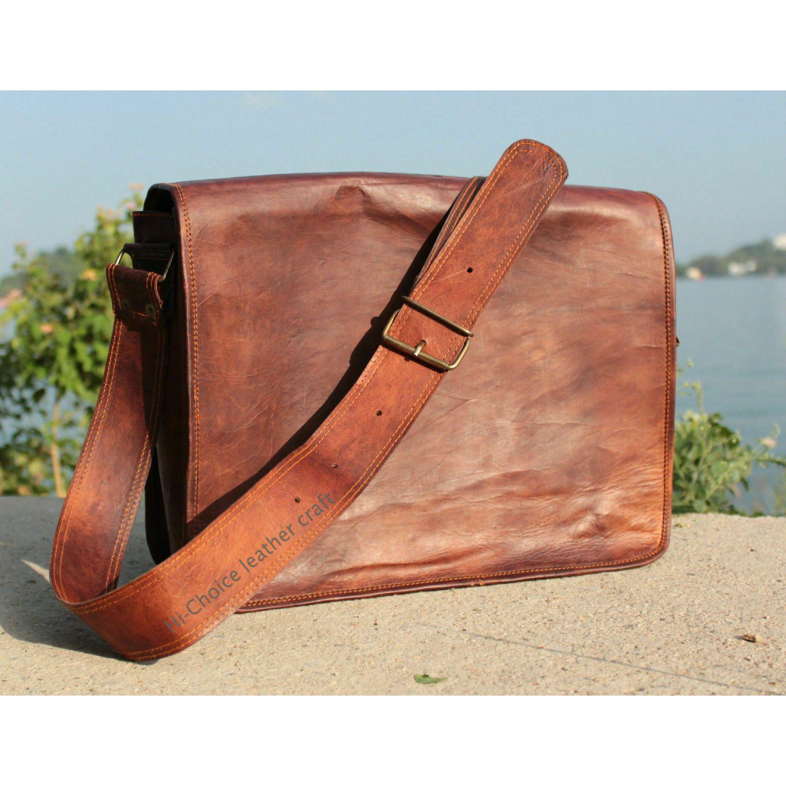 Новая винтажная кожаная потертая винтажная сумка через плечо для ноутбука и компьютера 11 — фото 2