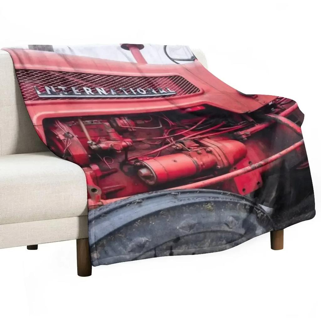 Vintage International B Tractor Throw Blanket Lightweight Warm Blanket for Indoor Outdoor Use
