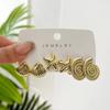 CCB Shell Starfish Stud Earrings Set For Women Men Conch Spiral Waterdrop Earrings Fashion Summer Beach Seaside Party Zircon