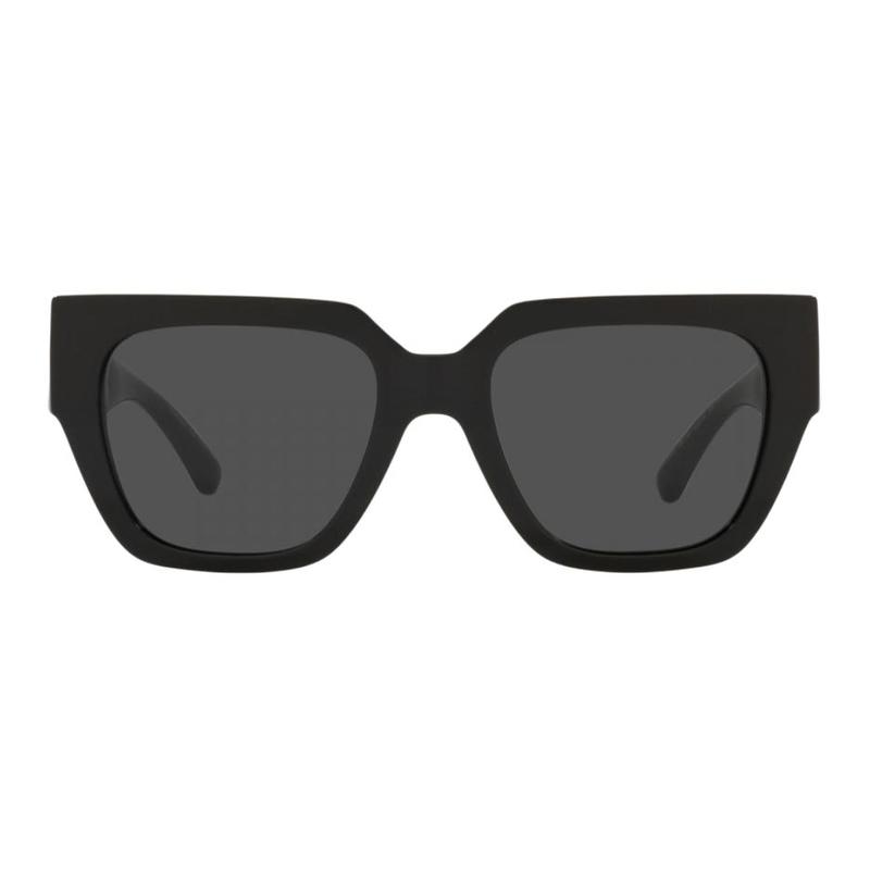 Versace [Available Prescriptions] Logo Square Sunglasses Women's Black 17384608 0VE4409 GB1 87 black-Black 53 - Glasses Case