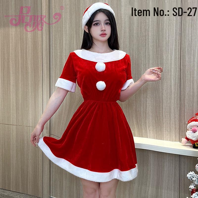 

2025 Золотий Оксамитовий Різдвяний Костюм Дівчини-Кролика - Сексуальний Костюм для Вечірки в Нічному Клубі One Size