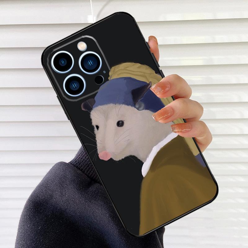 Cottagecore Opossums Handyhülle Für iPhone 17 16 15 14 11 12 13 Pro Max Mini 15 16 Plus 16e 17Air Hülle Fundas