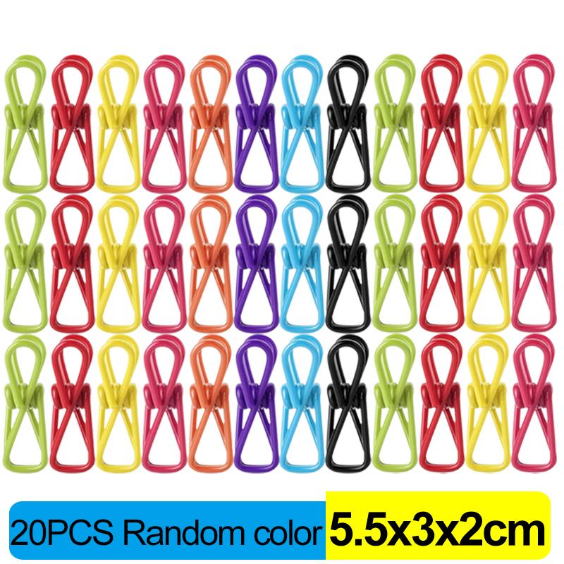50/1PCS Mini Colorful Sealing Clips Steel Wire Snack Bag Clip Laundry Clothesline Fixing Clamp Home Multifunctional Storage Tool