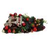 Xmas Swag Creative Artificial Spruce Xmas Teardrop Wreath with Pine Cones Balls Bow for Door Window Display Arrangement