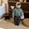 Children's Plaid Cotton-padded Jacket Autumn and Winter Children's Clothing Baby Clothes Winter Thickened Boys Sweater Set