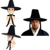 Joseon Dynasty Gat: Black Velvet Hanbok Cosplay Hat with Angel Wings for Halloween & Korean Drama