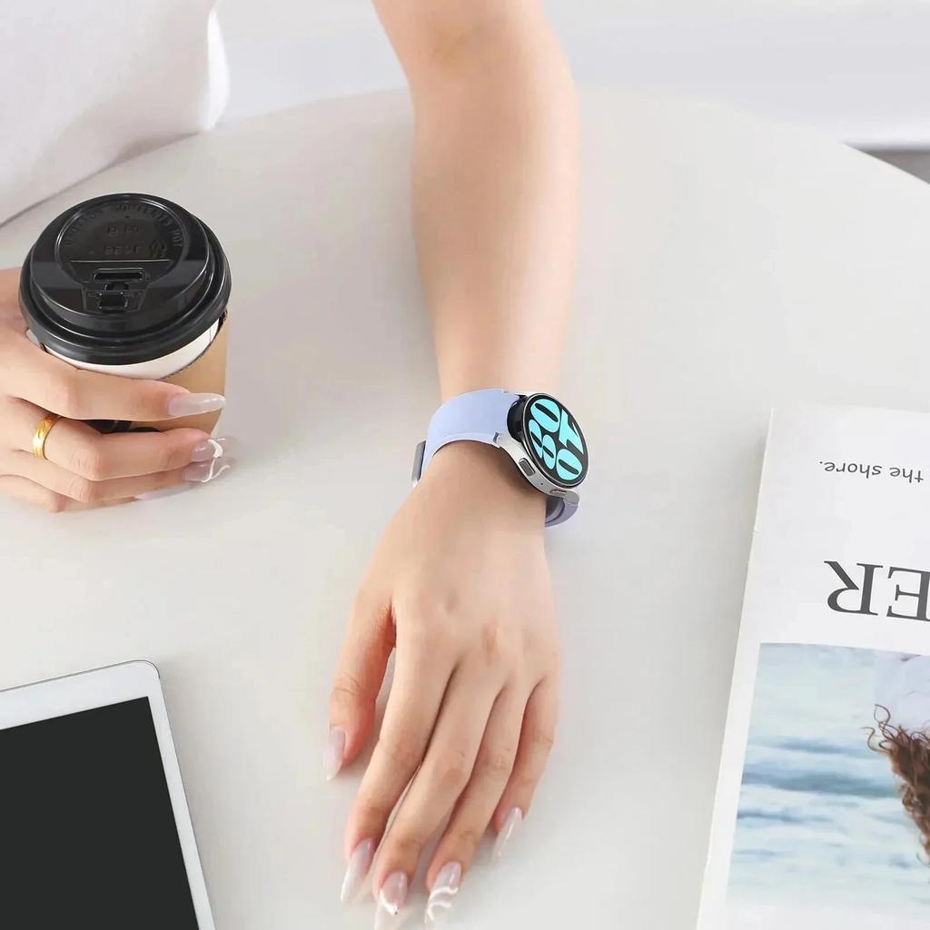 20mm Band For Samsung Galaxy Watch 7/6/5/4/44mm 40mm 5 Pro 45mm Silicone Bracelet correa Galaxy Watch 6 classic 47mm 43mm strap