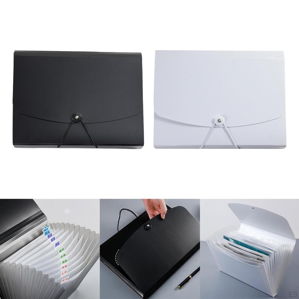 A4 Expandable File Folder Document Files Holder Letter Size with Snap Button Wallet Envelope