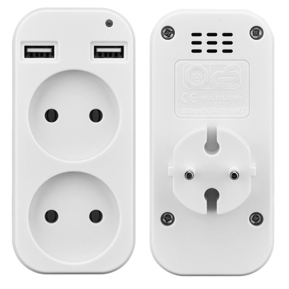 Durable Multifunctional Socket Portable Dual USB Port Socket  Business Trip