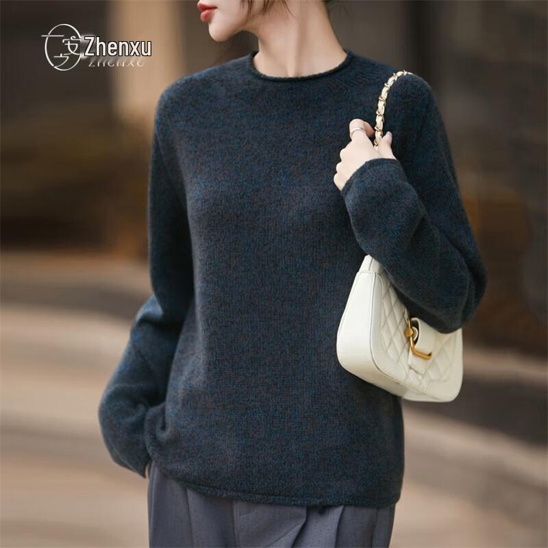 Zhenxu Damen Verdickter Nahtloser Pullover aus Woll-Kaschmir-Mischung