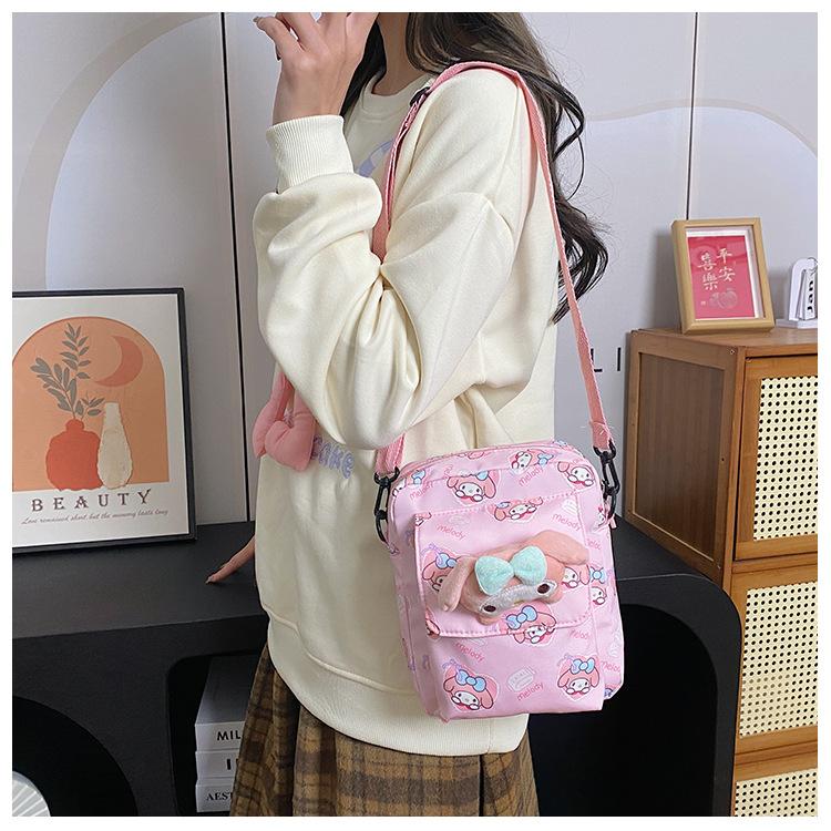 

Summer small fresh cartoon messenger bag high value cute small backpack зелёный
