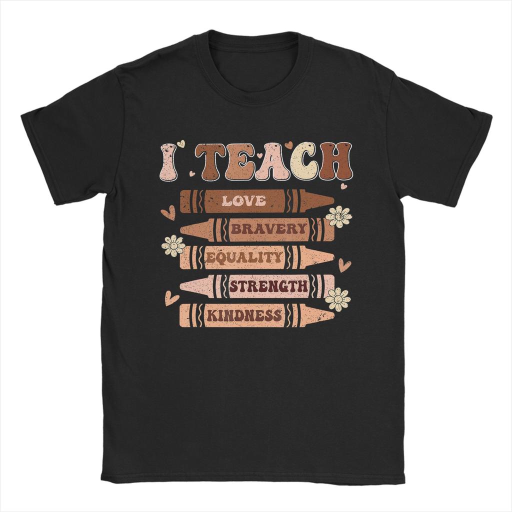 Unisex TShirt I Teach Black History Black History Month Teacher 100 Cotton Tee Shirt T Shirts Round Neck Clothing Party