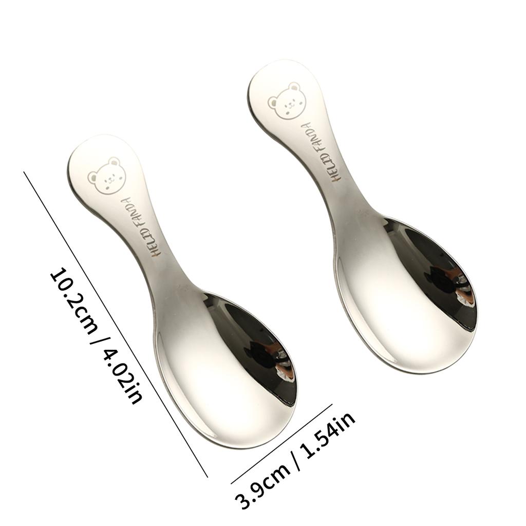 Cuillère à sel mignonne Acier inoxydable 304 Cuillère à dessert pour enfants Manche court Cuillère à glace Cuisine Mini pelle à condiments