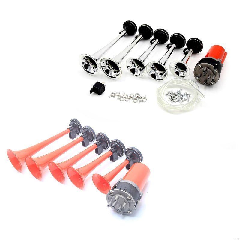 2025 New Practical Car Motorcycle Alarm 5 Trumpet Horn Loudspeaker Auto Alarm for Police Speaker Sound Auto Horn 12V