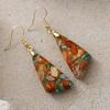 New Ethnic Style Women's Natural Stone Emperor Stone Triangular Earrings, Earrings, Studs, Jewelry Earrings.