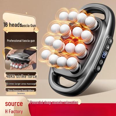 16-Head Professional Fascia Gun Muscle Relaxation Massager for Back, Waist, Thighs & Calves