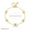 Rhinestone Hollow Gold-Plated Eye Pendant Chain Jewelry Set